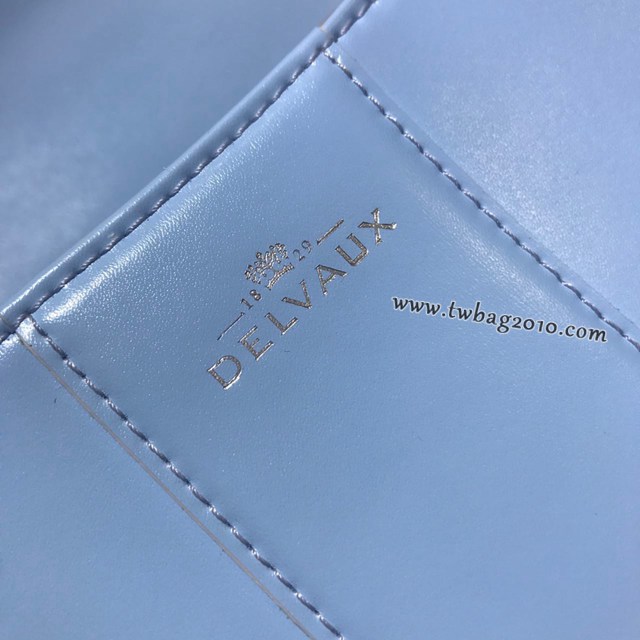 Delvaux全新雙環頂級brilliant box皮冰川藍手提女包 德爾沃專櫃brilliant小號手袋 bxs1083